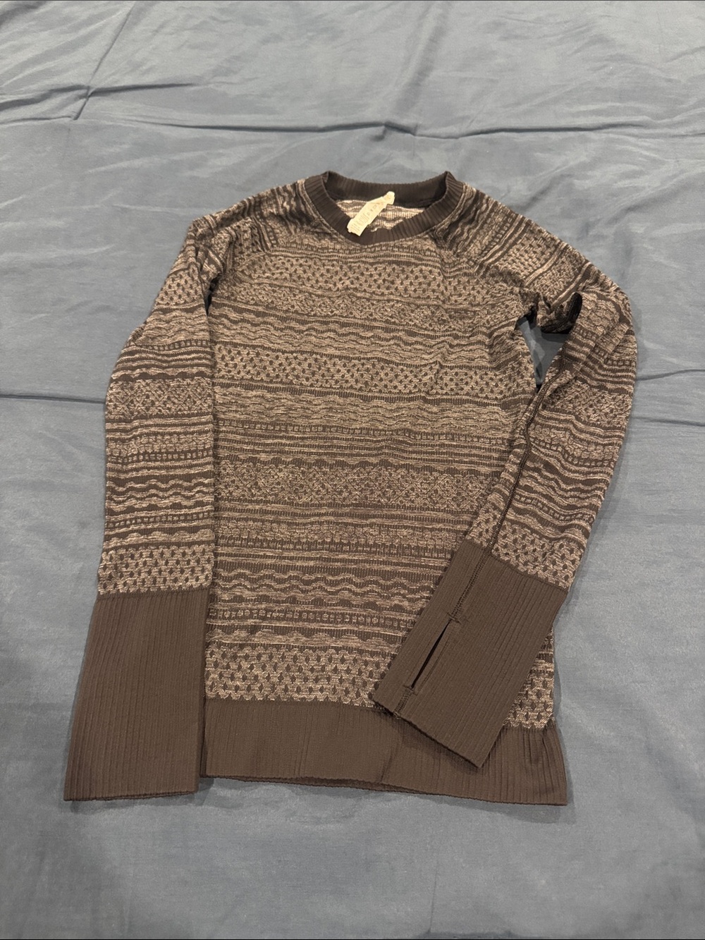 lululemon athletica Brown Patterned Muscle Tee